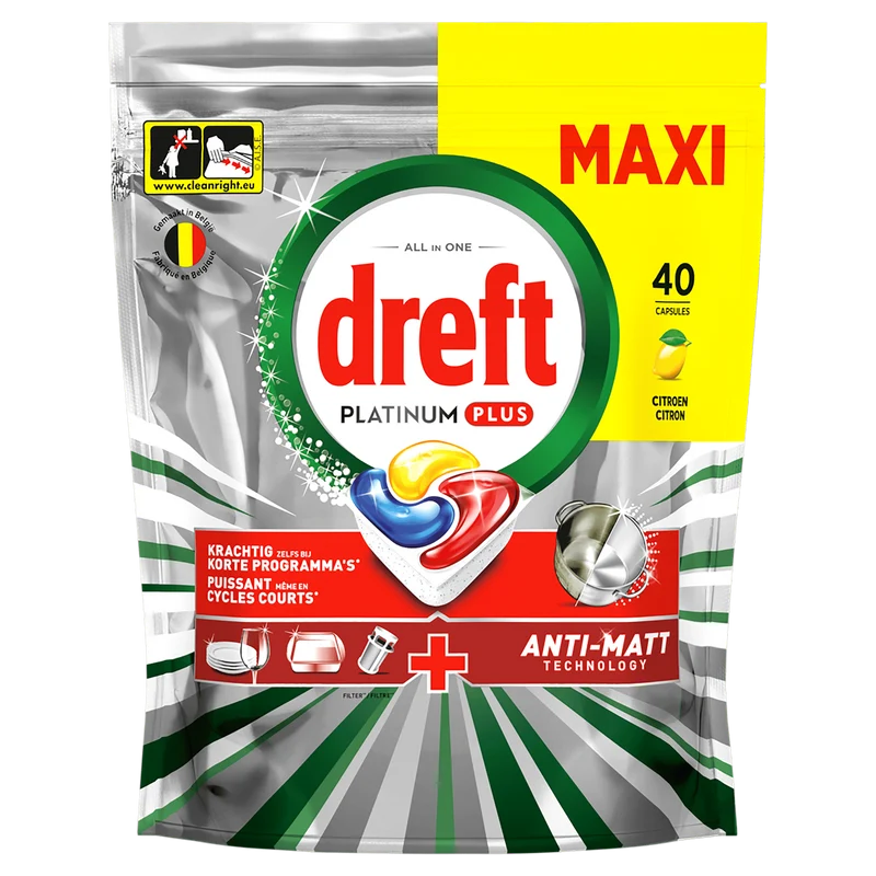 Dreft Platinum vaatwascapsules Lemon