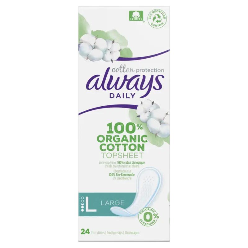Always Daily 100% organic pantyliners large