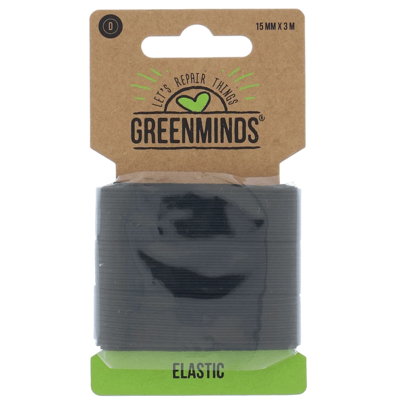 Greenminds Elastiek Zwart 15mm 3mtr