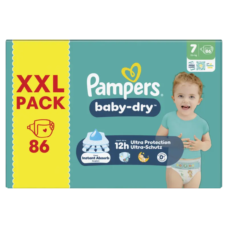 Pampers Baby-dry luiers maat 7 XXL pack