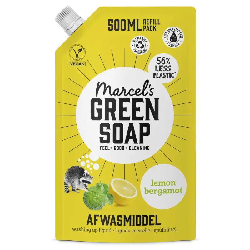 Marcel's Green Soap Afwasmiddel lemon & bergamot navulling