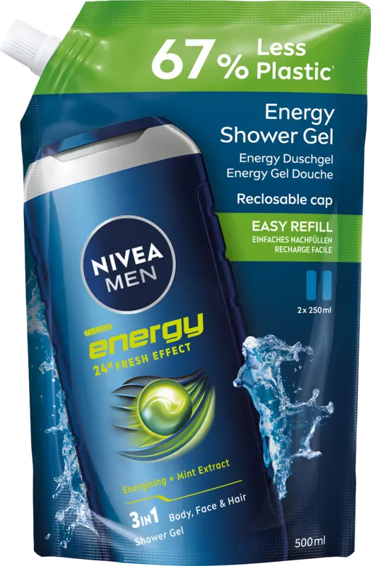 NIVEA Men energy shower gel refill