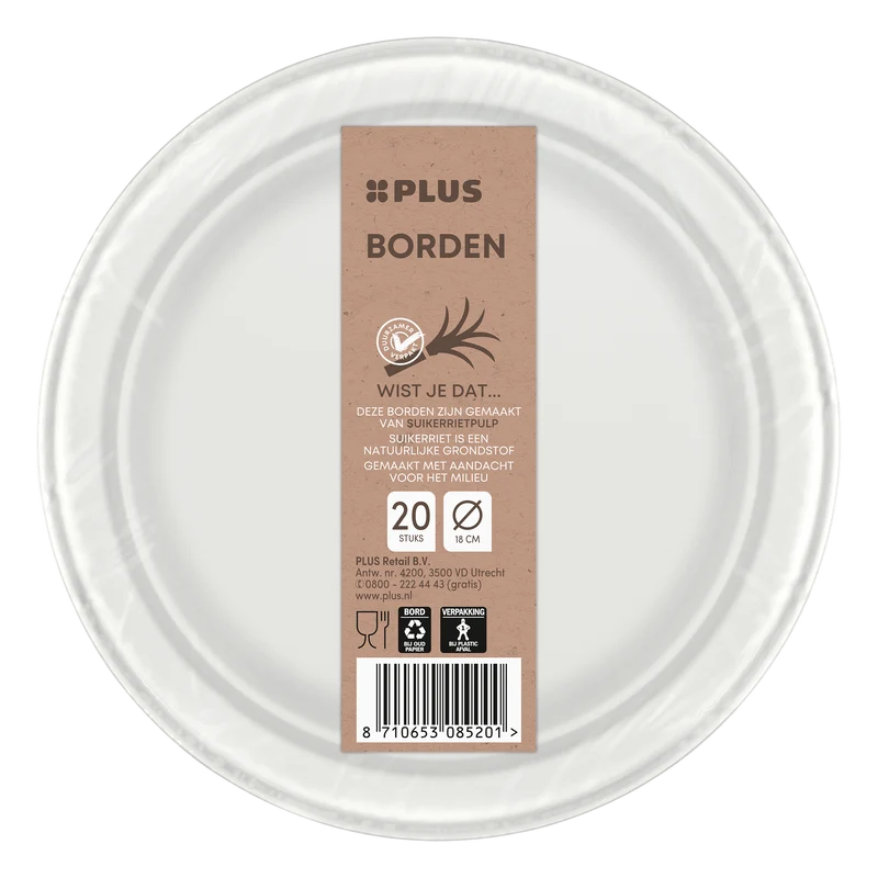 Bord rond 18cm bagasse