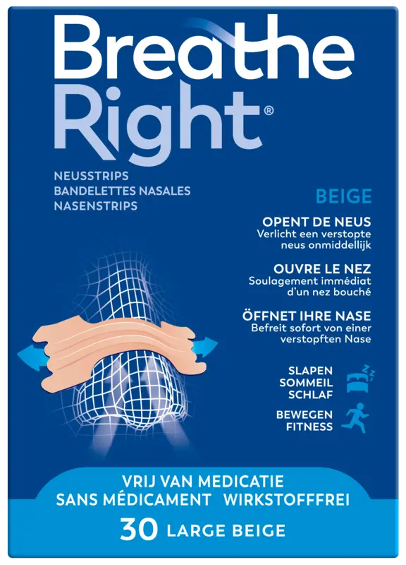 Breathe Right Neusstrips beige