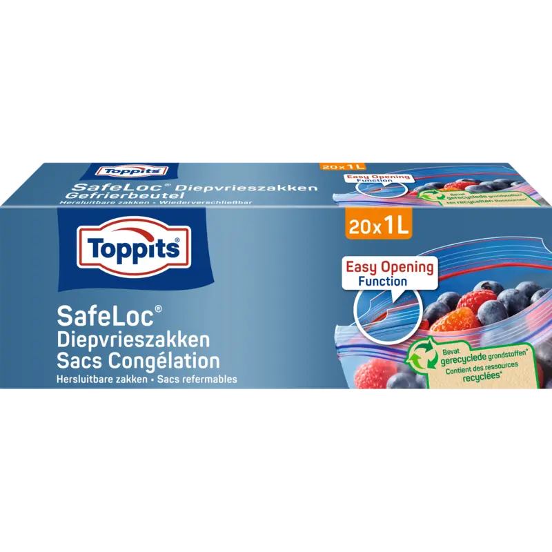 Toppits Safeloc diepvrieszakken 1 liter