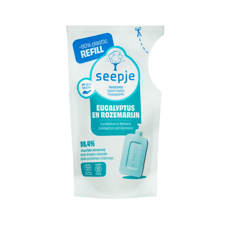 Seepje Handzeep eucalyptus rozemarijn navulling