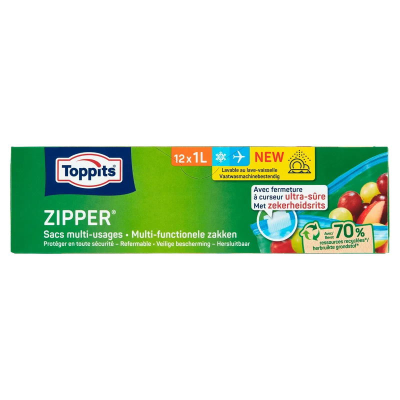 Toppits Zipper Multi-functionele Zakken 1L