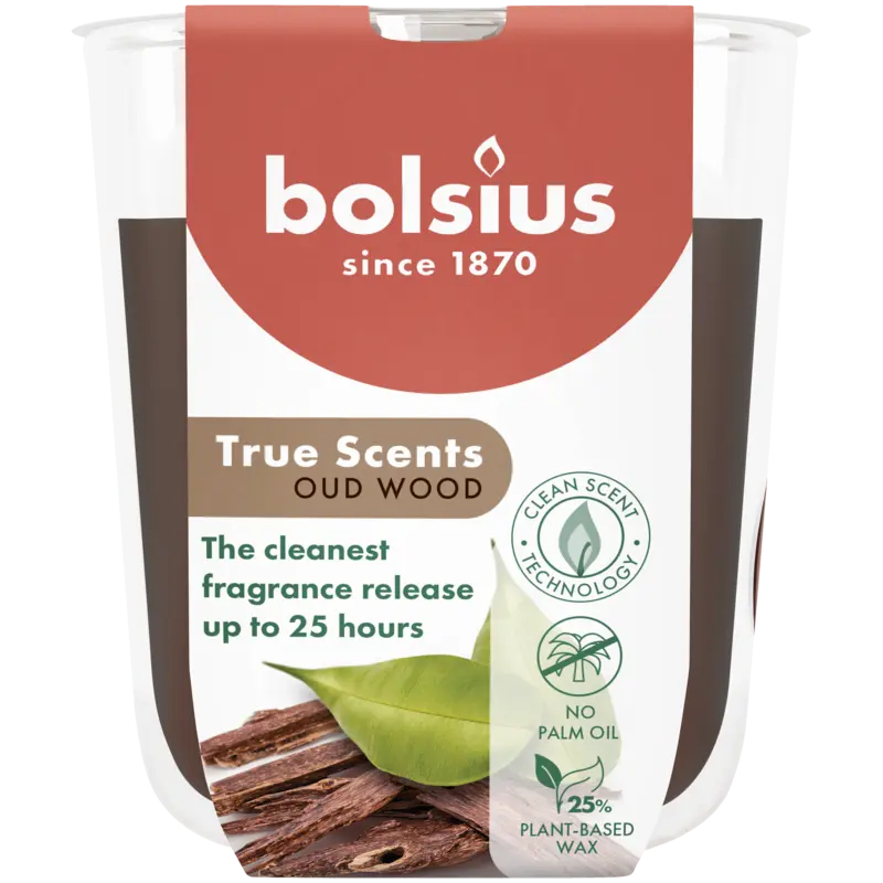 Bolsius True scents geurglas oud wood 8cm