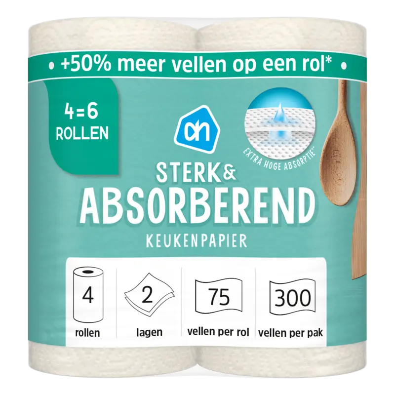 Keukenpapier sterk & abs 4=6 rollen