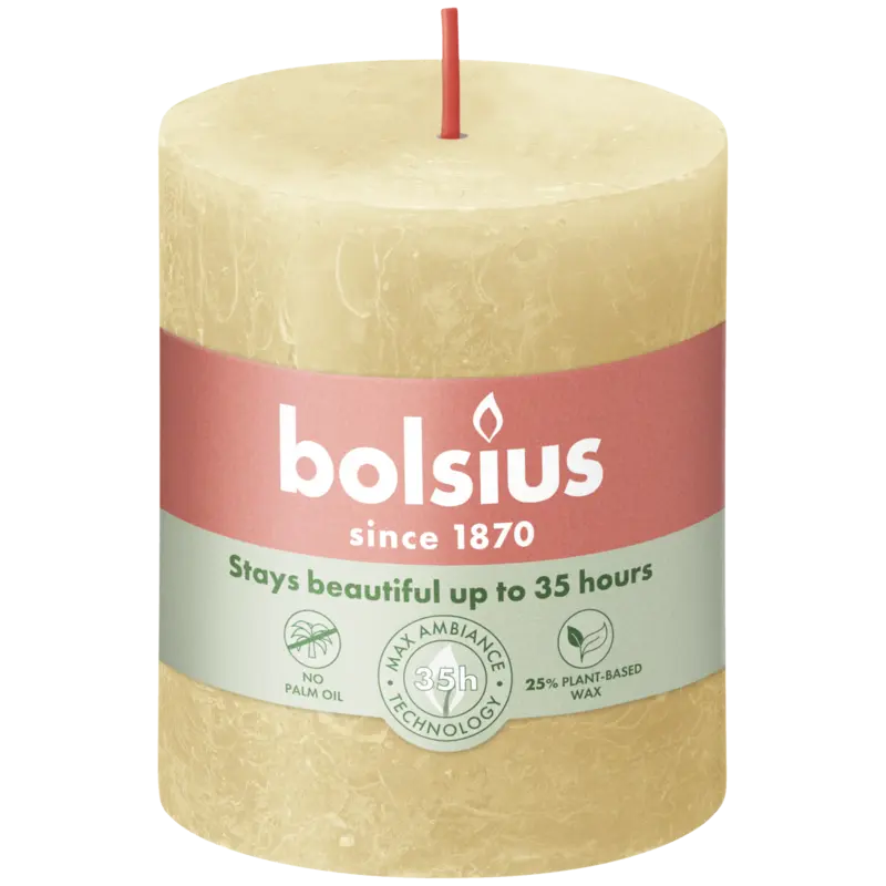Bolsius Rustieke kaars beige 8cm