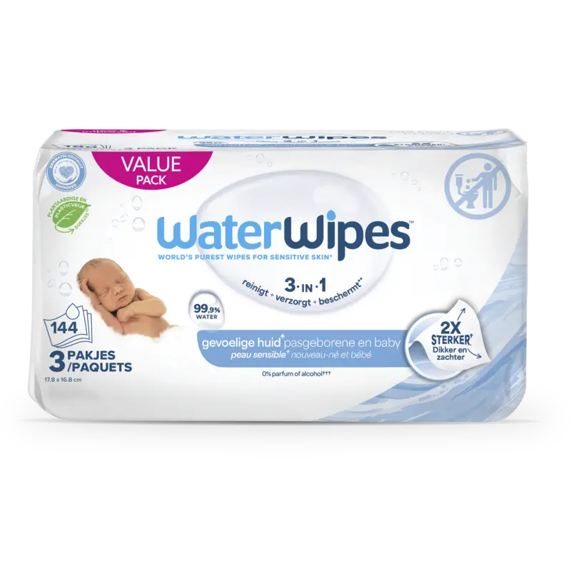 WaterWipes Babydoekjes 3-pack