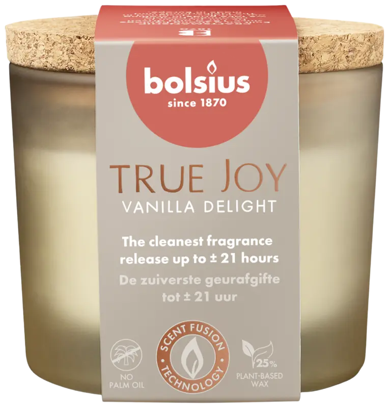 Bolsius True joy geurglas vanilla delight