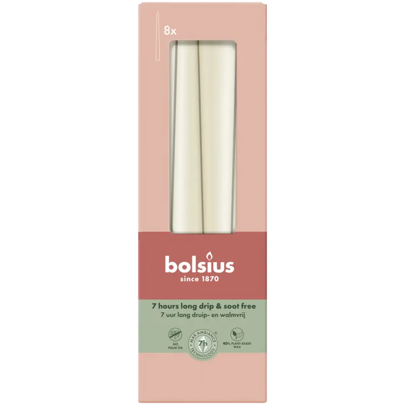 Bolsius Gotische kaarsen soft pearl 24cm
