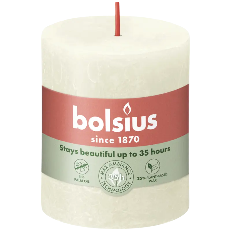 Bolsius Rustieke kaars ivoor 8cm