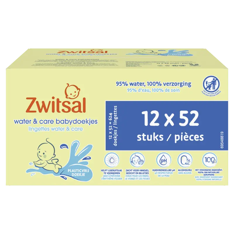 Zwitsal Water&care babydoekjes zwitsal geur