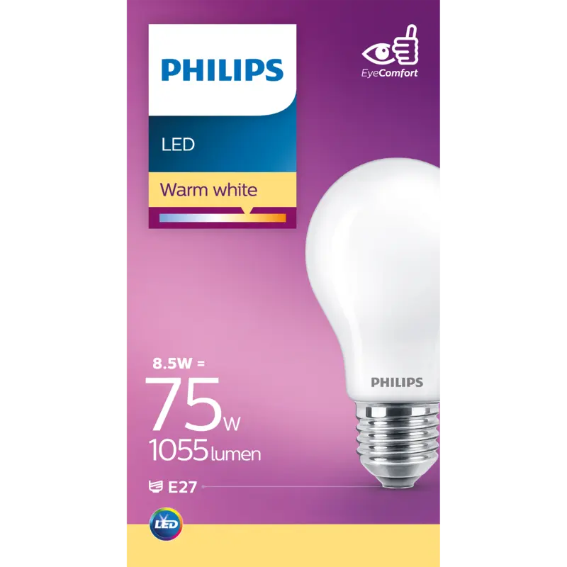 Philips Led fil standaard mat E27 75W