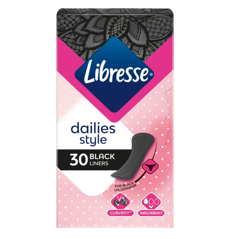 Libresse Regular black inlegkruisjes