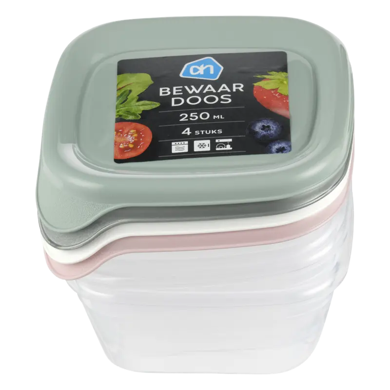 Bewaardoos 0.25ltr vierkant