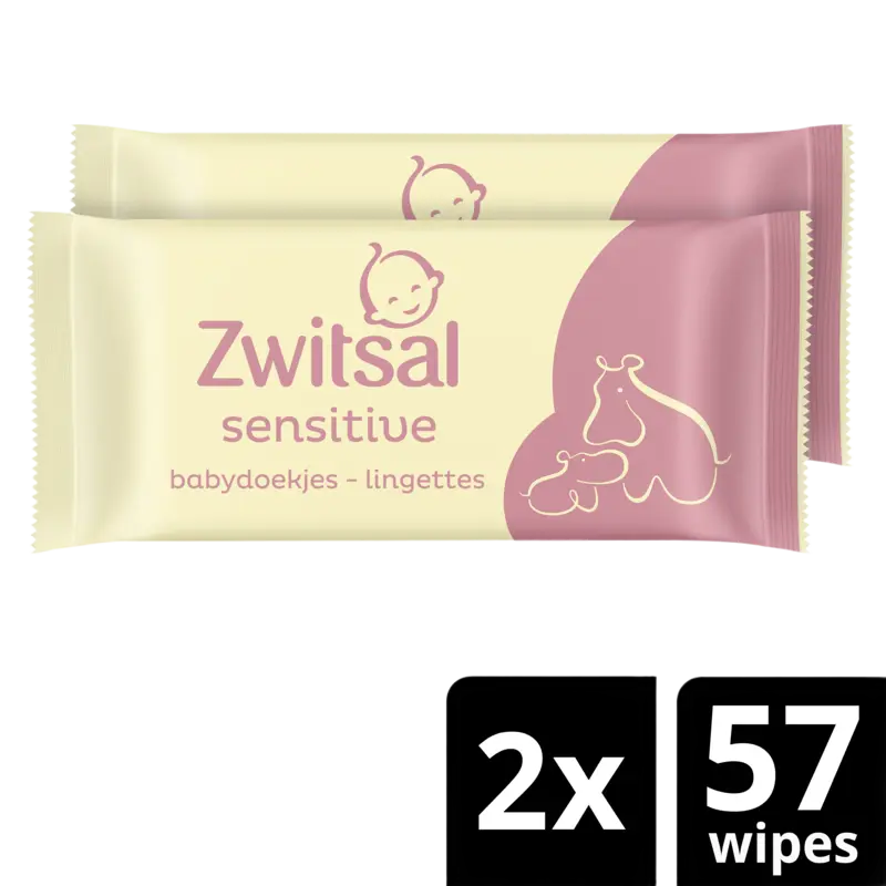 Zwitsal Sensitive billendoekjes 2-pack