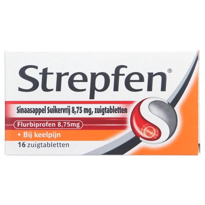 Strepfen Sinaasappel suikervrij zuigtabletten
