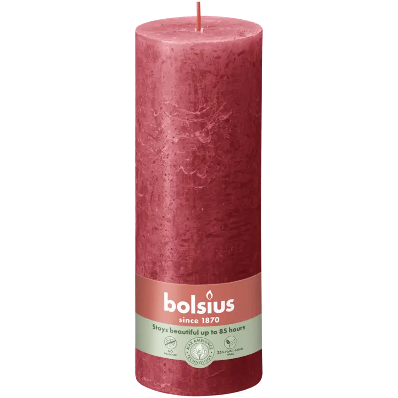 Bolsius Rustieke kaars 19cm rood