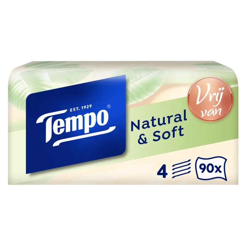 Tempo Natural & soft box 4-laags zakdoeken