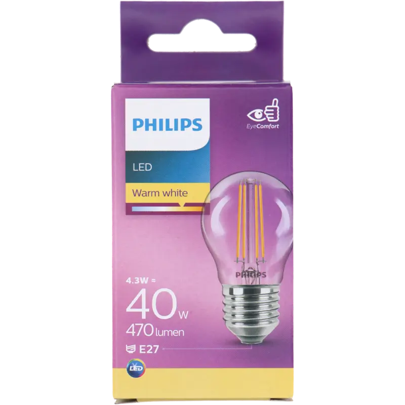 Philips Led fil kogel helder E27 40W