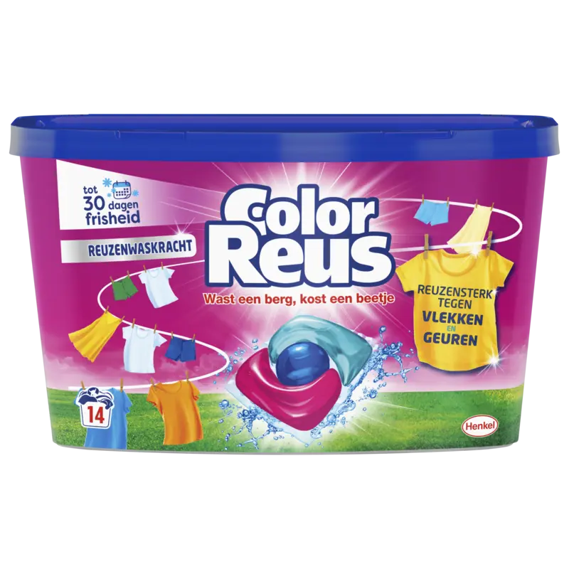 Witte Reus Color 3+1 power wasmiddel capsules kleur