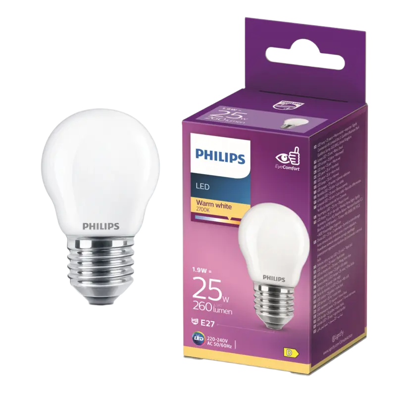 Philips Led fil kogel mat E27 25W