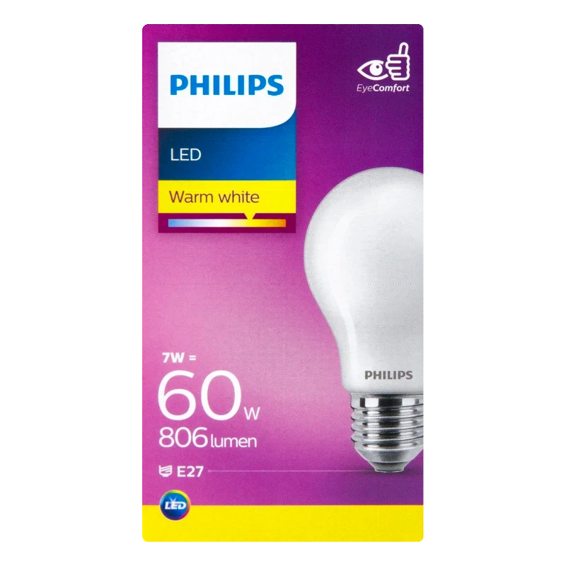 Philips Led fil standaard mat E27 60W