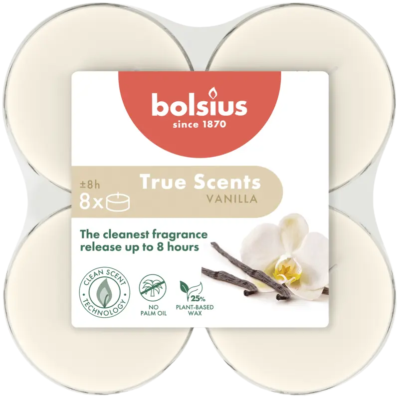 Bolsius True scents maxi geurtheelichten vanille