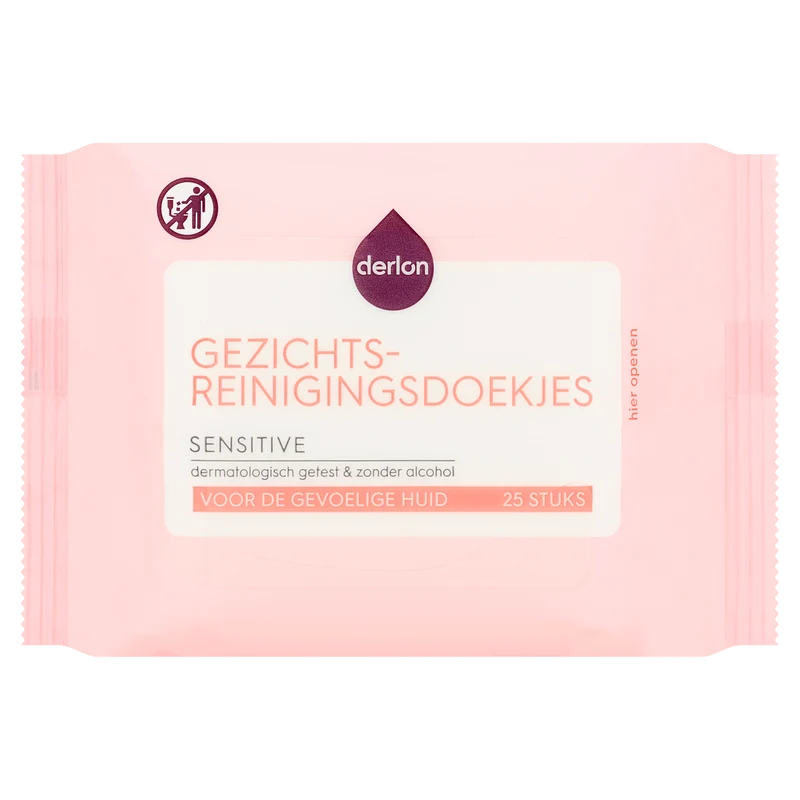 Derlon Gezichtsreinigingsdoekjes Sensitive