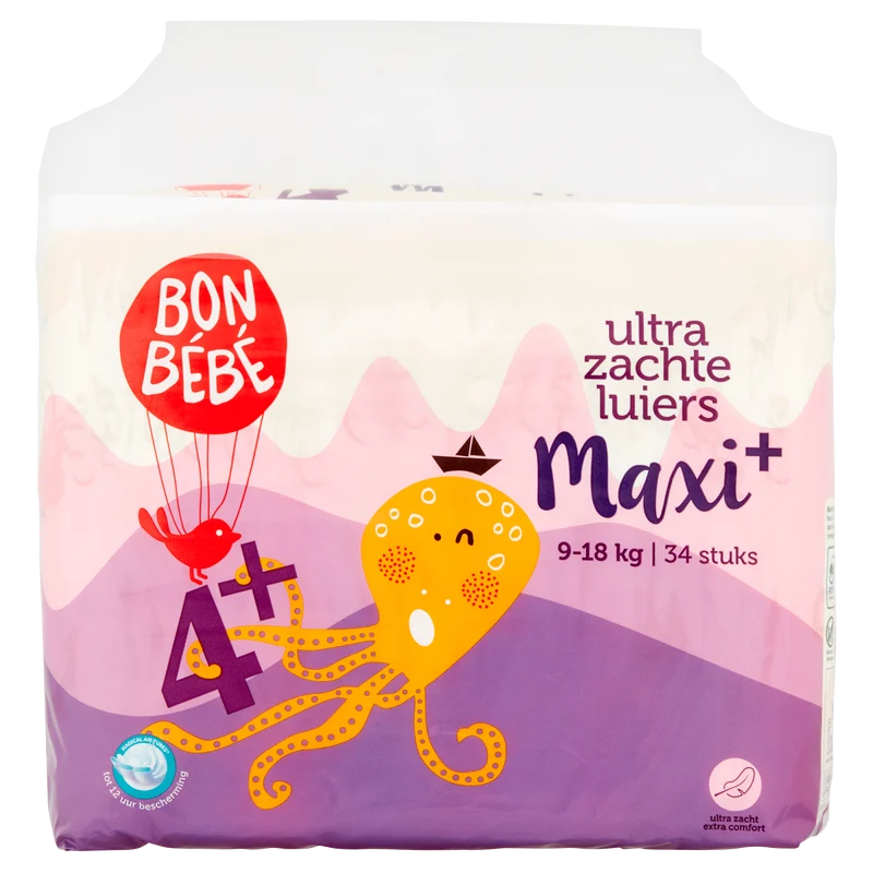 Bonbebe Luiers maat 4+ maxi+ 9-18 kg
