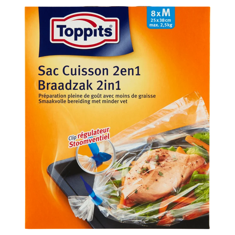 Toppits Braadzakken 2in1 M
