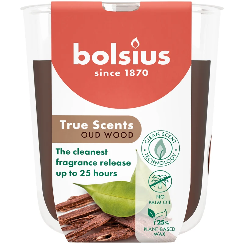 Bolsius Geurglas 80/73 True Scents Oud Wood