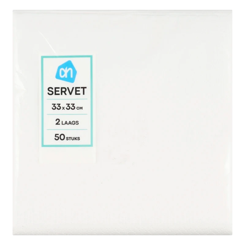 Servetten 2-laags 33x33 cm wit