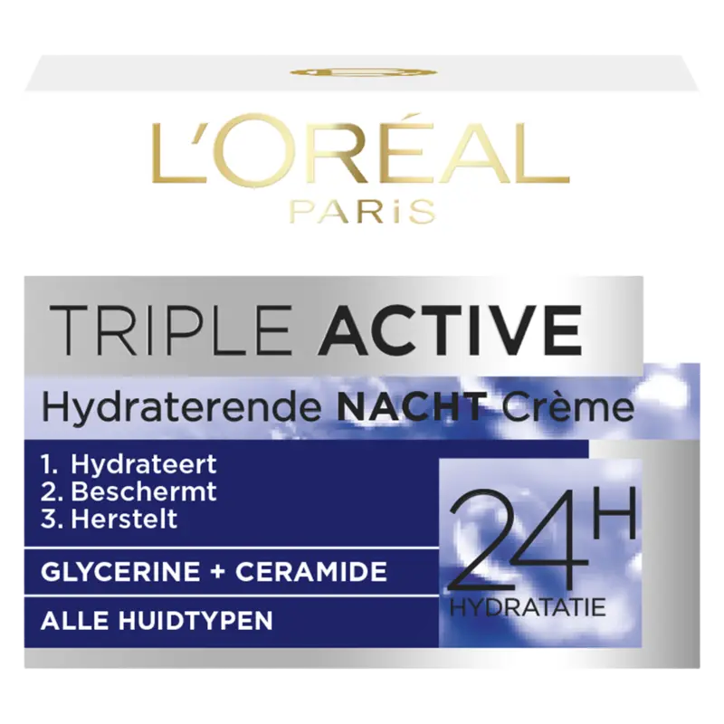 L'Oréal Triple active nachtcrème alle huidtypen