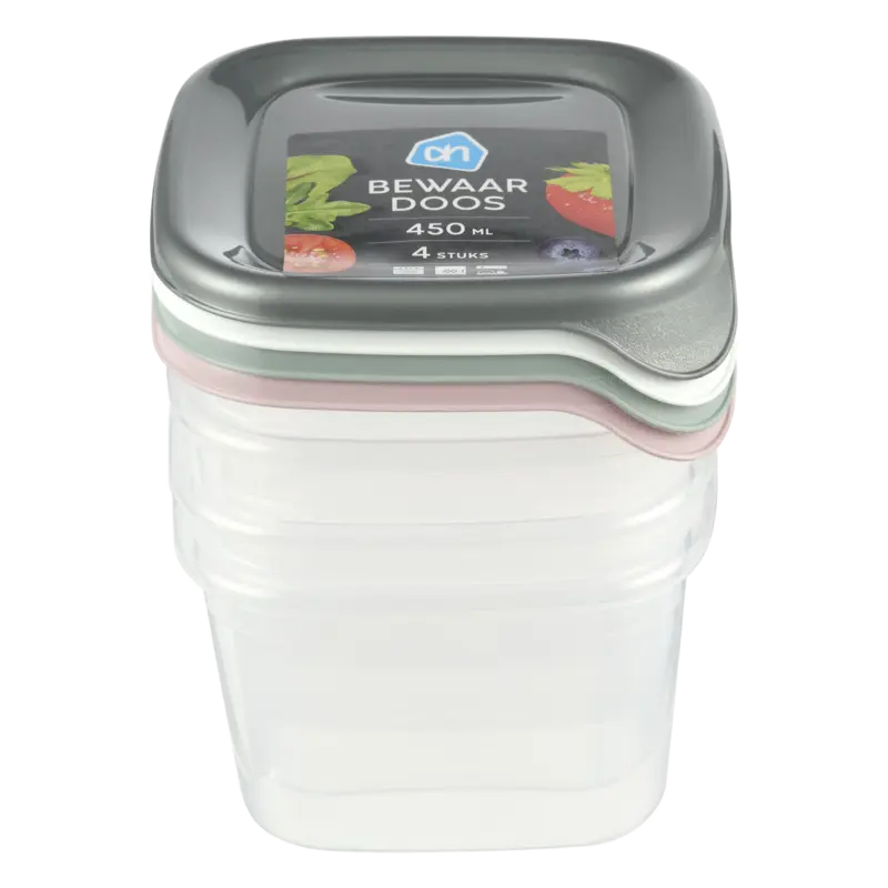 Bewaardoos 0.45ltr vierkant