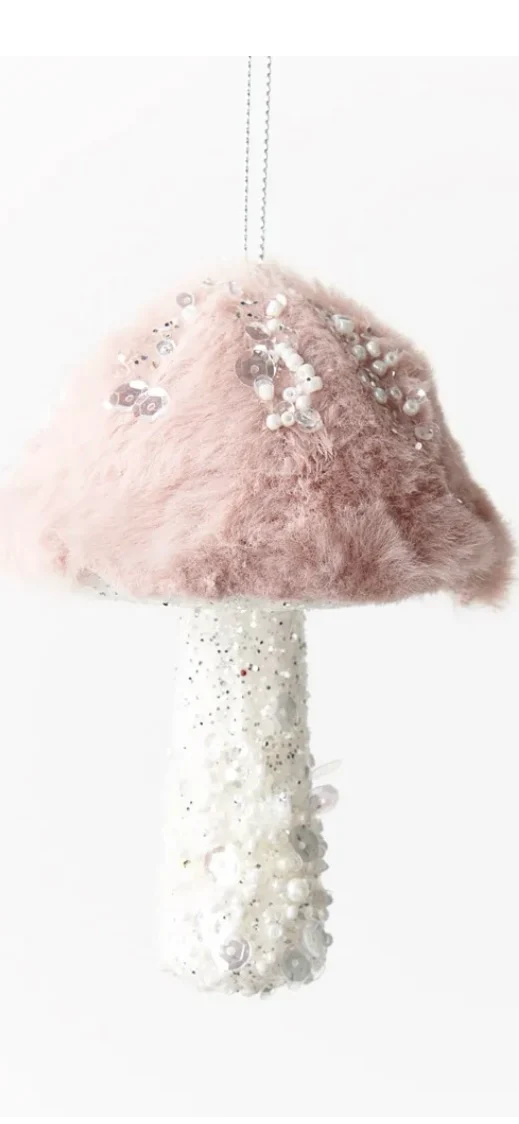 Pink Mushroom - Glitter Christmas Decoration