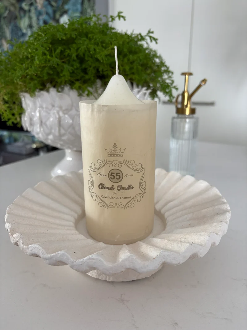 Candle Holder - White Cement Large