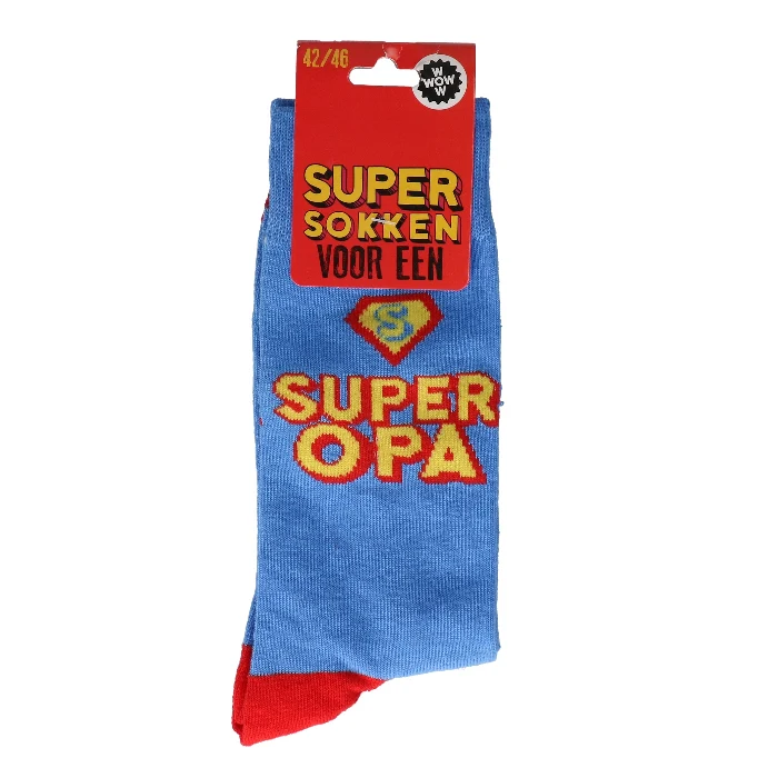 Sokken met tekst -super opa- mt42-46