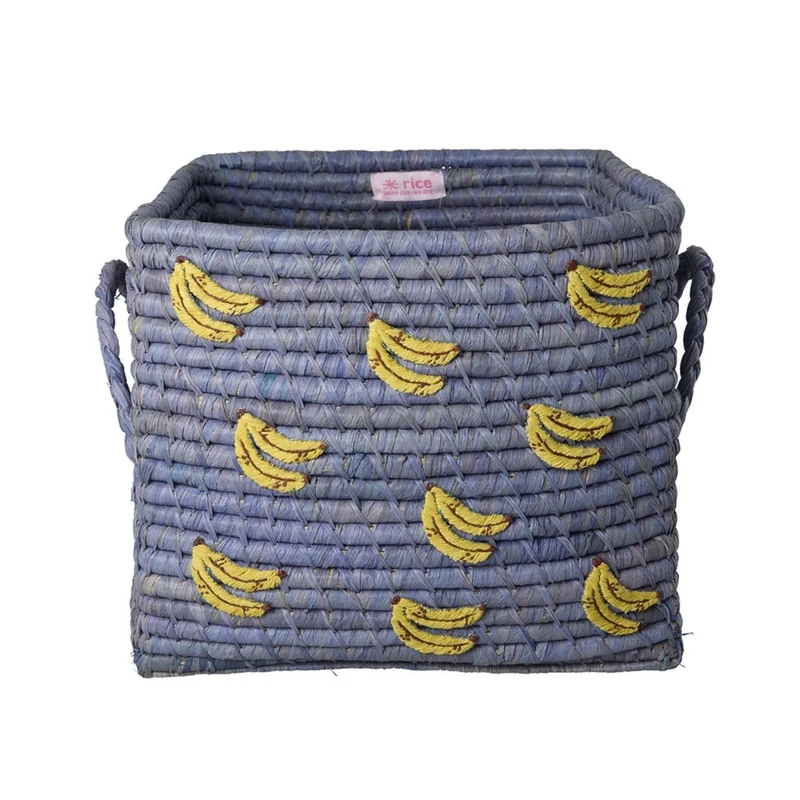 Opbergmand Vierkant Banaan - Blauw