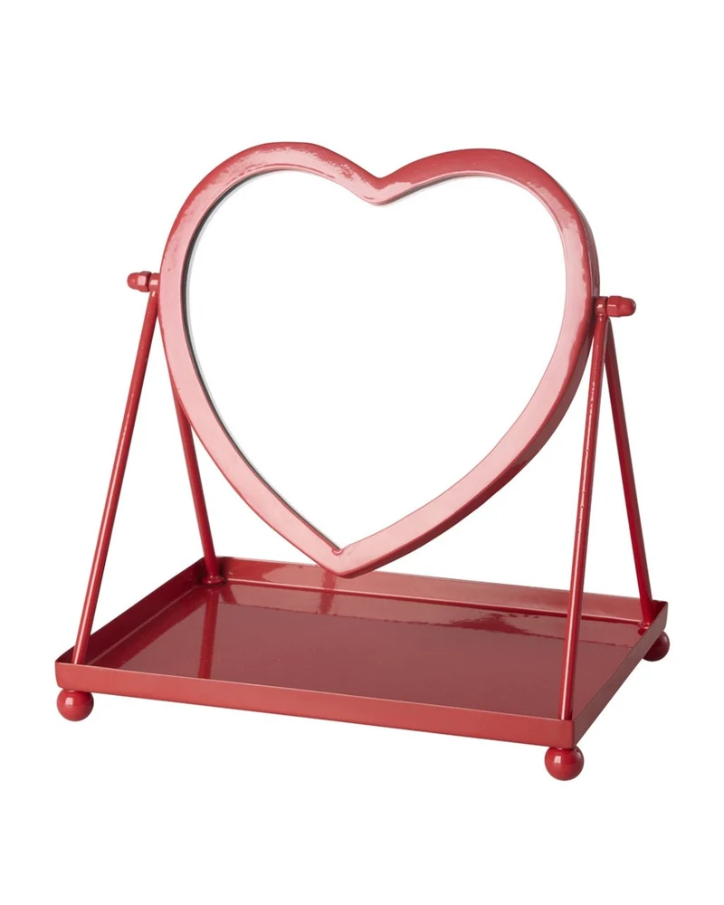 Metalen Hart Spiegel – Rood