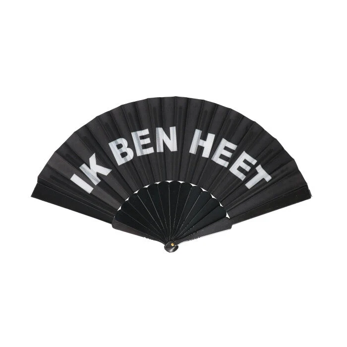Waaier Ik ben heet zwart/wit
