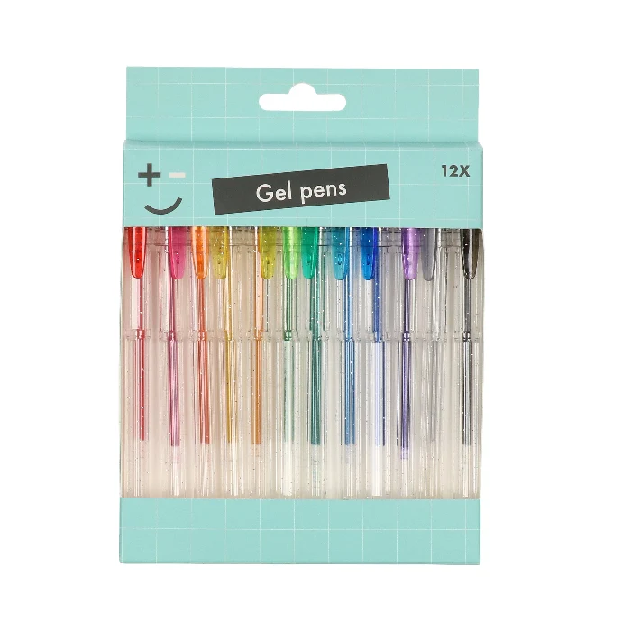 Gelpennen glitter 12 stuks