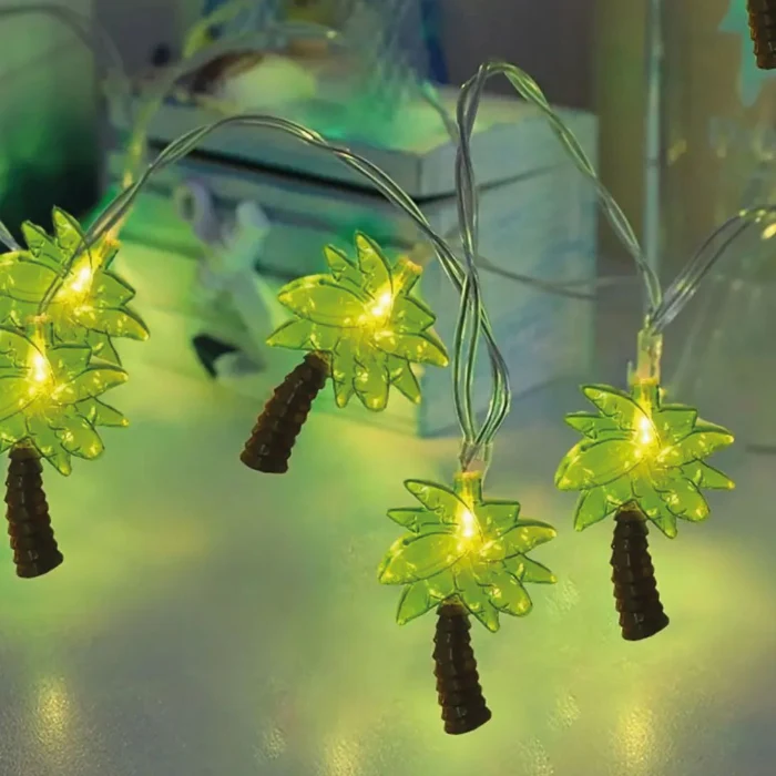 Palmboom lichtsnoer groen/bruin 10 lichten 2m