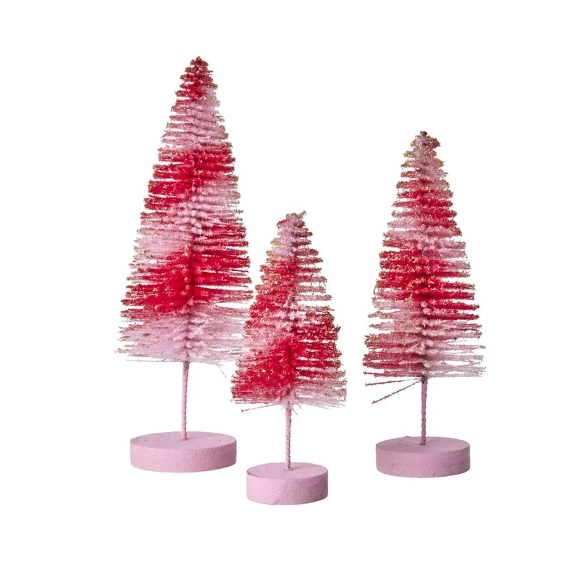 Decoratie Kerstboom - Roze - Set van 3