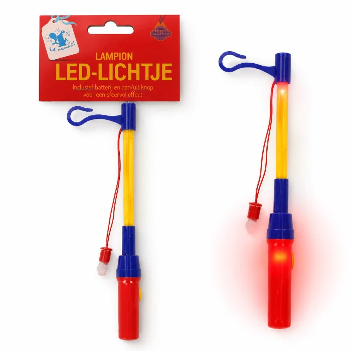 Lampionstokje led licht rood/blauw/geel