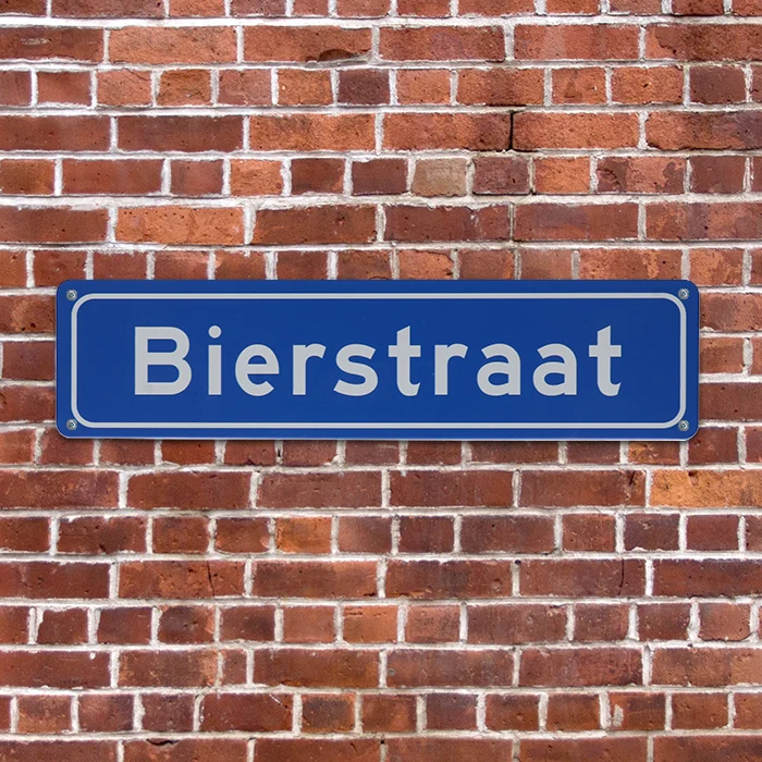 Metalen bord Bierstraat