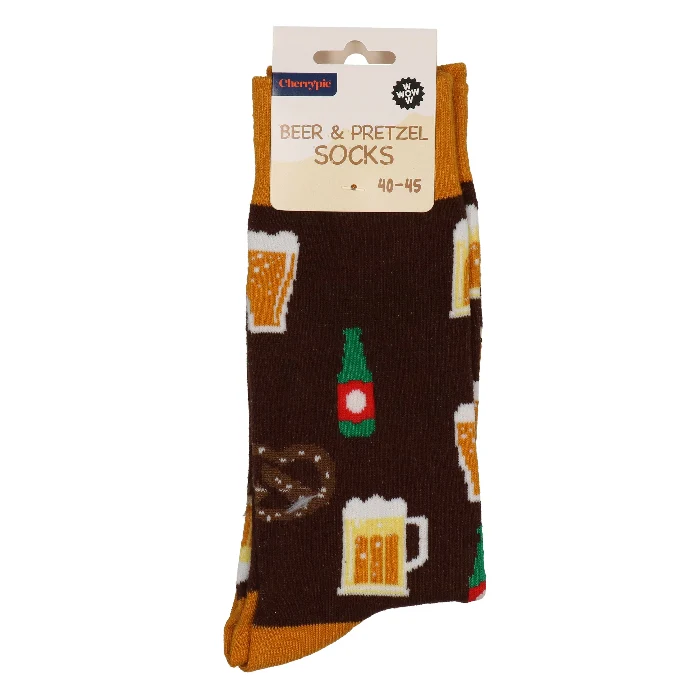 Sokken - funny bier pretzel - maat 40-45